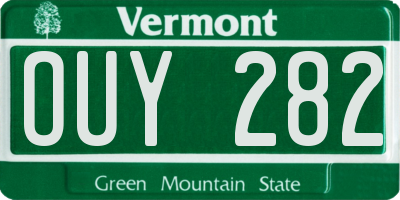 VT license plate OUY282