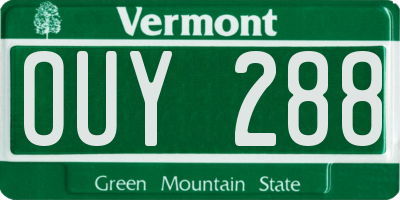 VT license plate OUY288