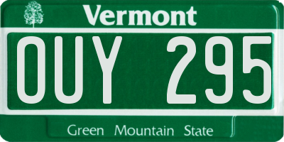 VT license plate OUY295