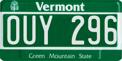 VT license plate OUY296