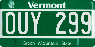 VT license plate OUY299