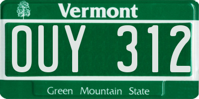 VT license plate OUY312