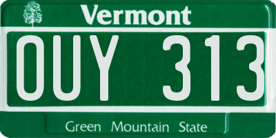VT license plate OUY313