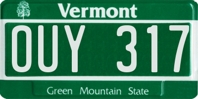 VT license plate OUY317
