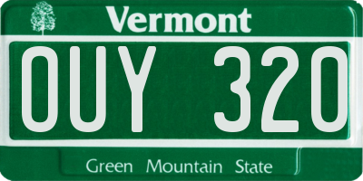 VT license plate OUY320