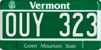 VT license plate OUY323