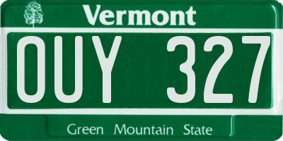 VT license plate OUY327