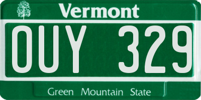 VT license plate OUY329