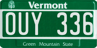 VT license plate OUY336