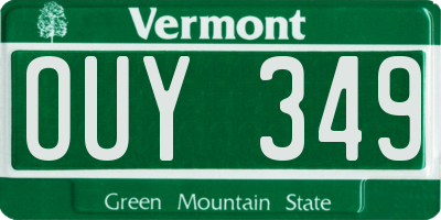 VT license plate OUY349