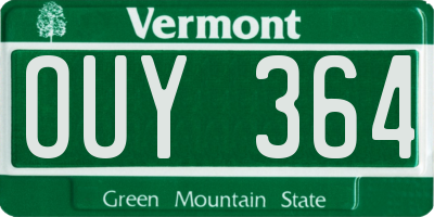 VT license plate OUY364