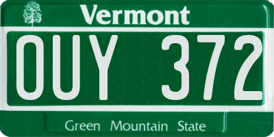 VT license plate OUY372