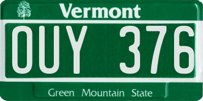 VT license plate OUY376