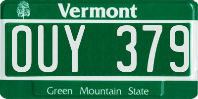 VT license plate OUY379