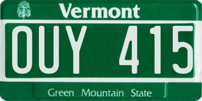 VT license plate OUY415