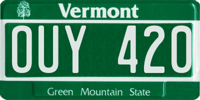 VT license plate OUY420