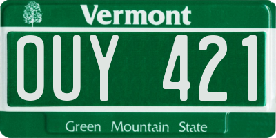 VT license plate OUY421