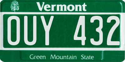 VT license plate OUY432