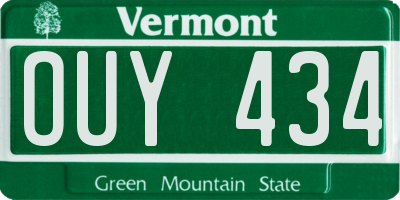 VT license plate OUY434