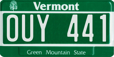 VT license plate OUY441