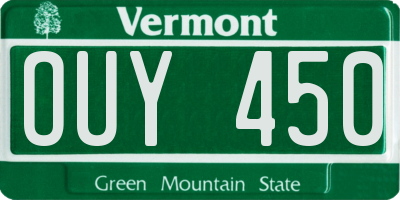 VT license plate OUY450