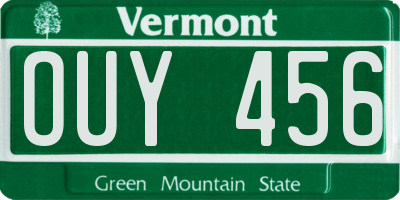 VT license plate OUY456