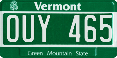 VT license plate OUY465