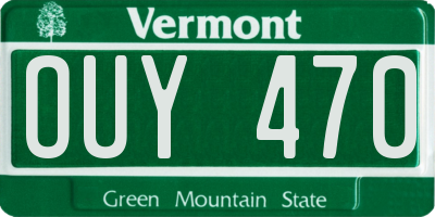 VT license plate OUY470