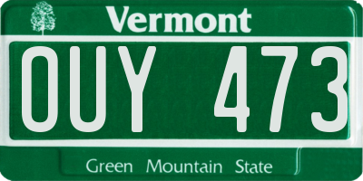 VT license plate OUY473