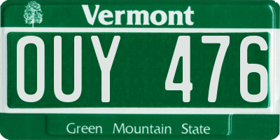 VT license plate OUY476