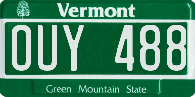 VT license plate OUY488