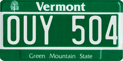 VT license plate OUY504