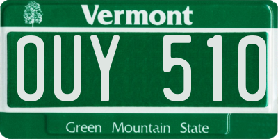 VT license plate OUY510