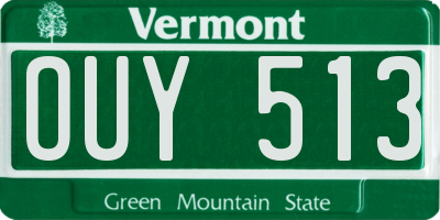 VT license plate OUY513