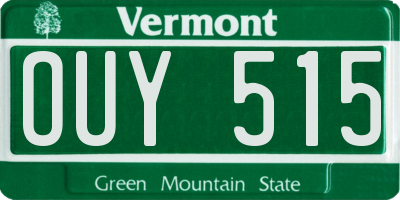 VT license plate OUY515