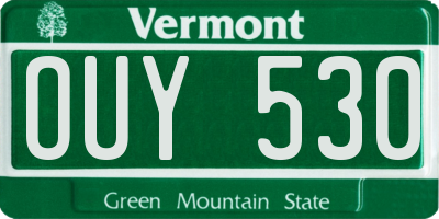 VT license plate OUY530