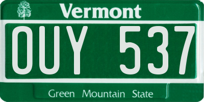 VT license plate OUY537