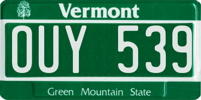 VT license plate OUY539
