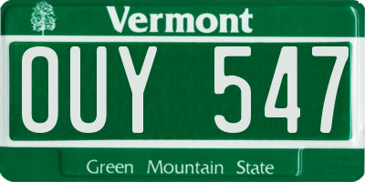 VT license plate OUY547