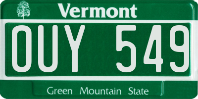 VT license plate OUY549