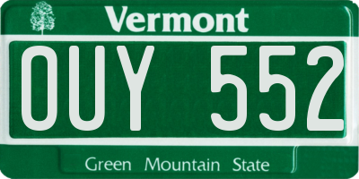 VT license plate OUY552