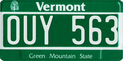 VT license plate OUY563