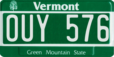 VT license plate OUY576