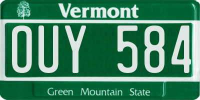 VT license plate OUY584