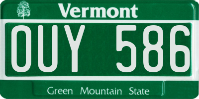 VT license plate OUY586