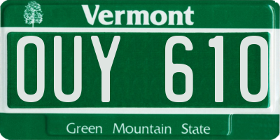 VT license plate OUY610