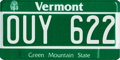 VT license plate OUY622