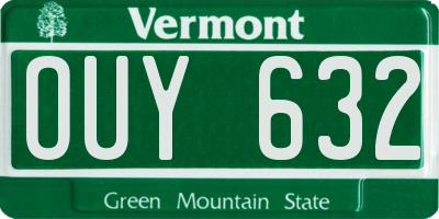 VT license plate OUY632