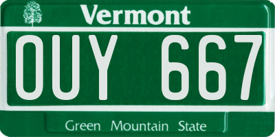 VT license plate OUY667