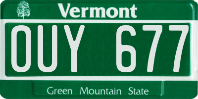 VT license plate OUY677